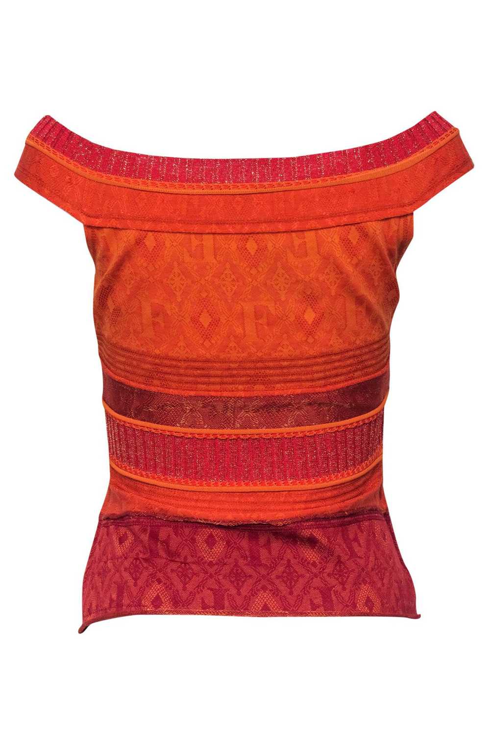 Gianfranco Ferre - Orange Metallic Textured Knit … - image 3