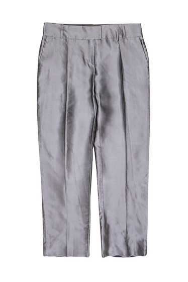 Giorgio Armani - Grey Shiny Silk Wide Leg Trouser… - image 1