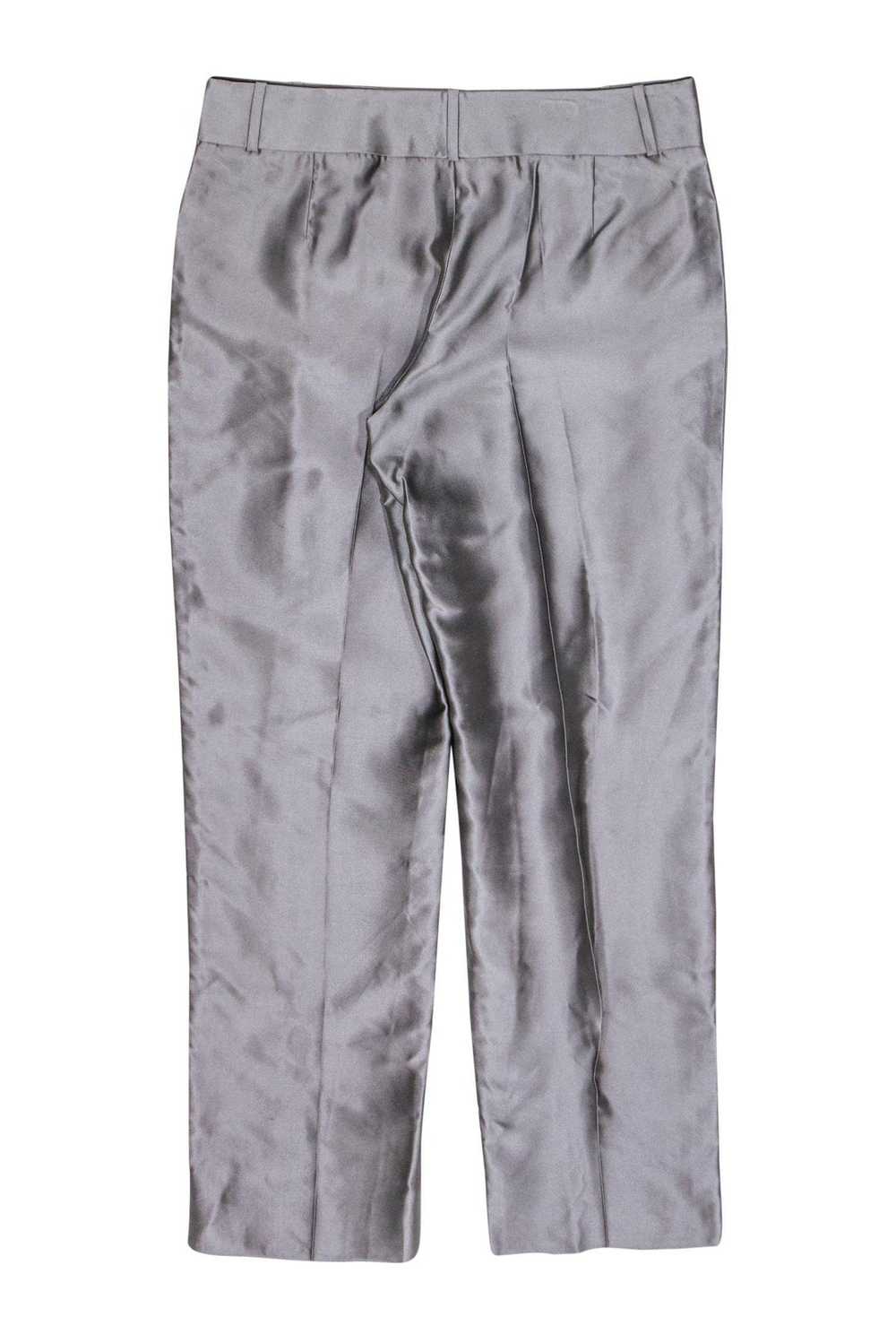 Giorgio Armani - Grey Shiny Silk Wide Leg Trouser… - image 2