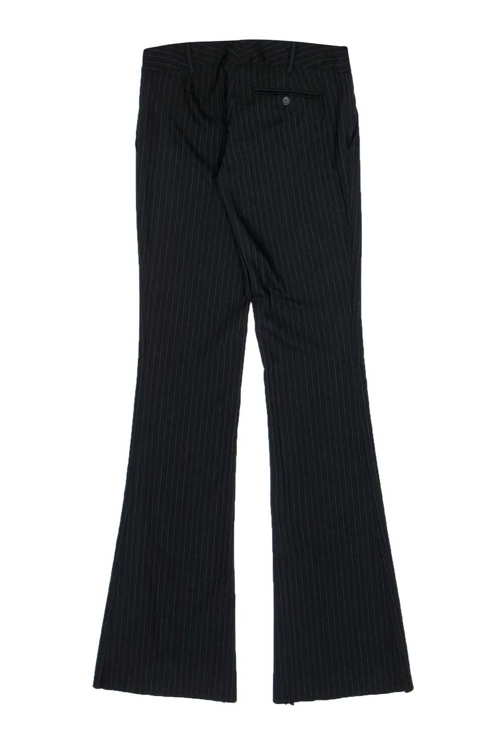 Gucci - Black Pinstriped Wool Straight Leg Pants … - image 2