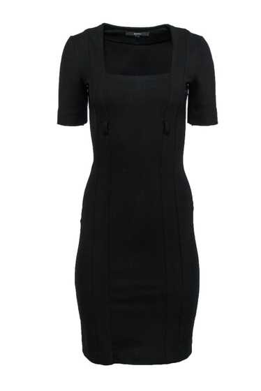 Gucci - Black Square-Necked Fitted Sheath Dress Sz