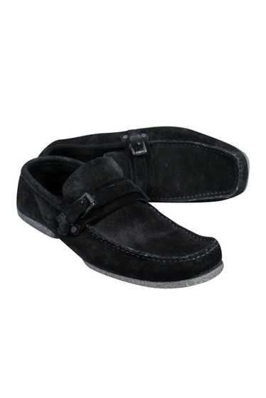 Gucci - Black Suede Square-Toe Loafers Sz 6.5