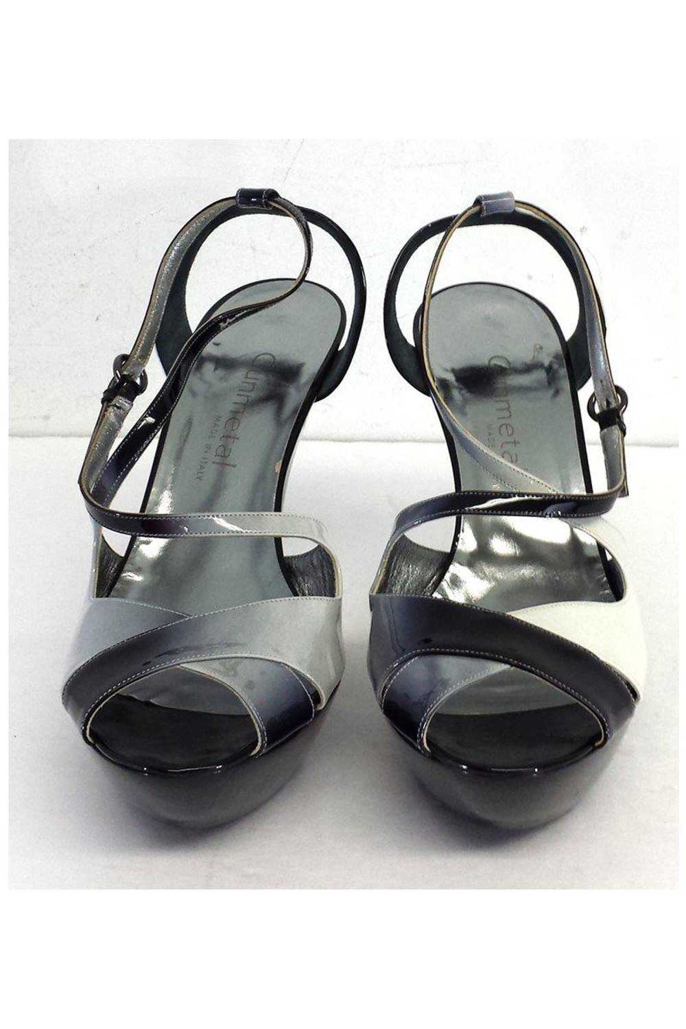 Gunmetal - Black & Grey Patent Leather Platform W… - image 2