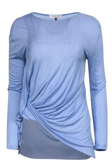 Halston Heritage - Baby Blue Long Sleeve Twisted S