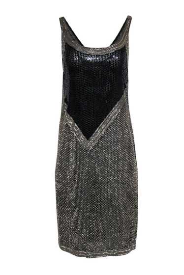 Flounce London Vintage Dress 70s Style Size 6 Sequin Silver