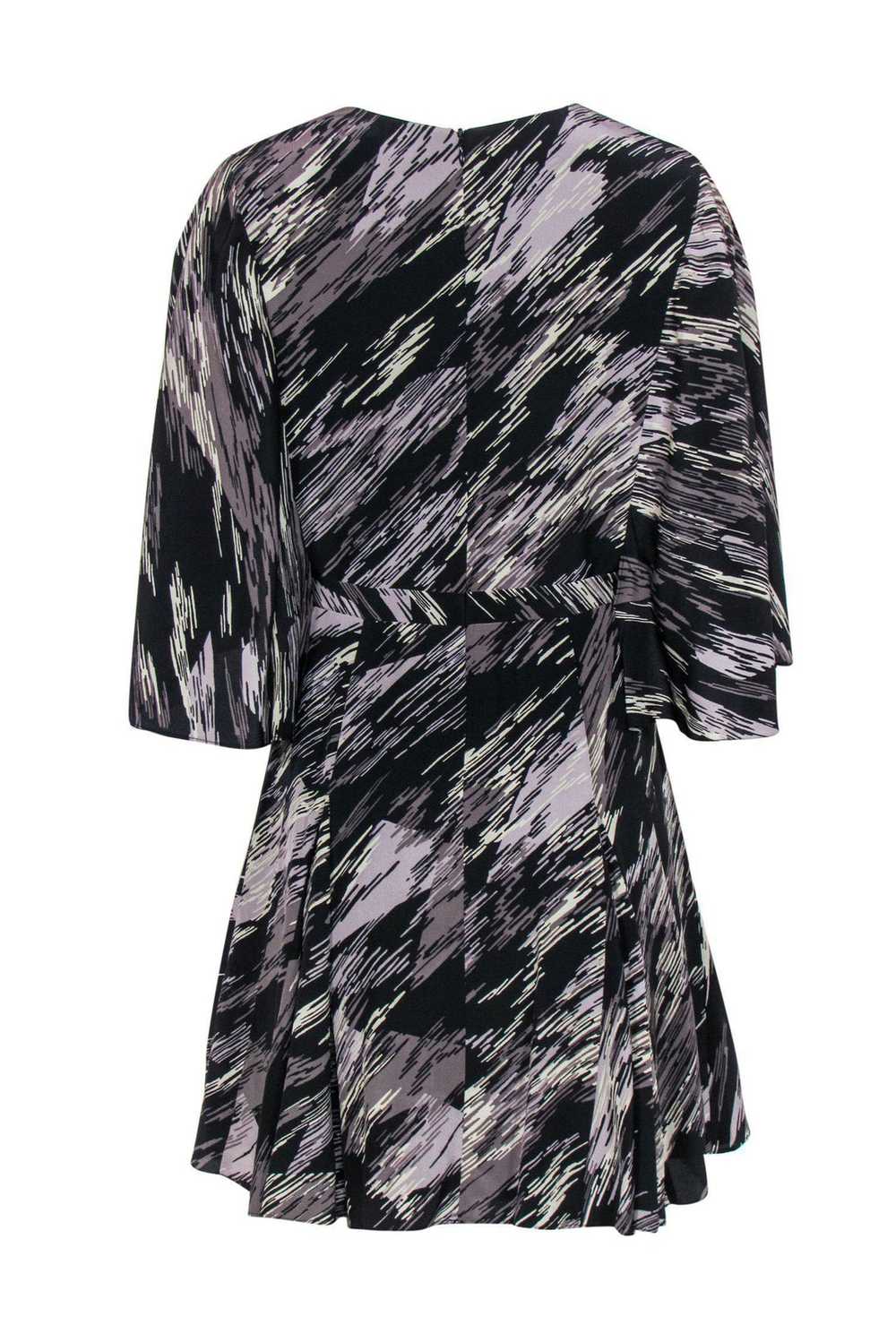 Halston Heritage - Black & Gray Swirled Printed F… - image 3