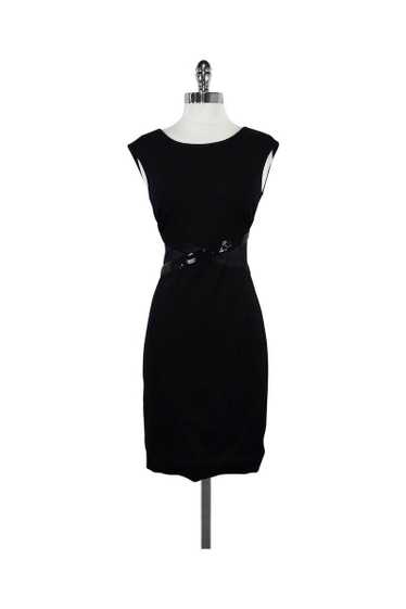 Halston Heritage - Black Sequin Waist Sheath Dres… - image 1