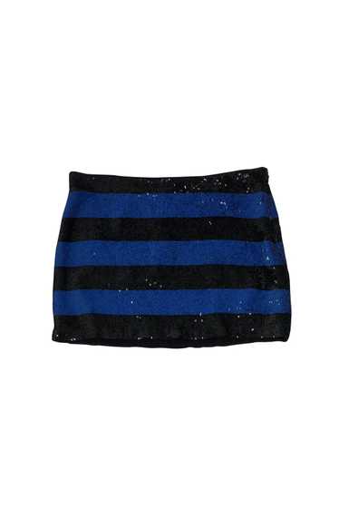 Haute Hippie - Black & Blue Sequin Miniskirt Sz S