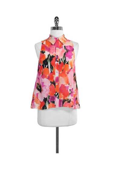 Haute Hippie - Pink & Orange Print Silk Sleeveles… - image 1