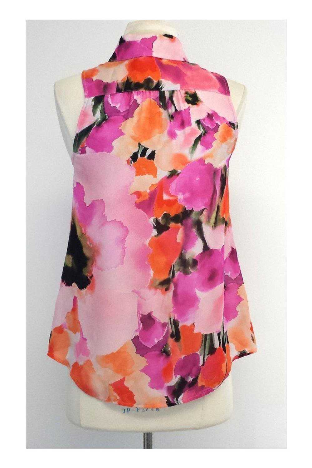 Haute Hippie - Pink & Orange Print Silk Sleeveles… - image 3