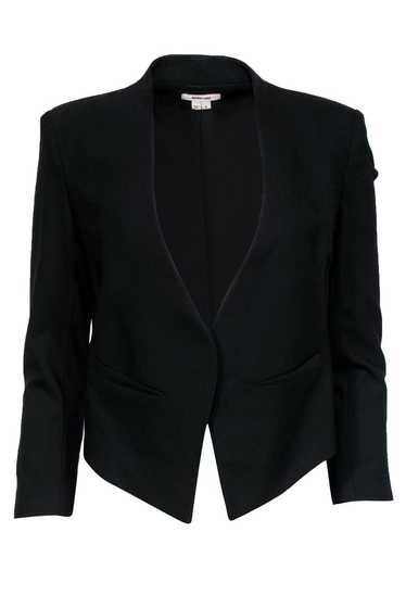 Helmut Lang - Black Wool Collarless Blazer Sz 0 - image 1