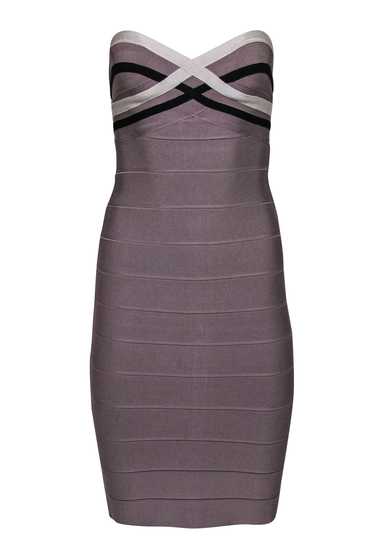 Herve Leger Scalloped Strapless Bandage Dress