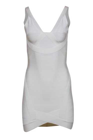 Herve Leger - White Sleeveless Bandage Bodycon Dre