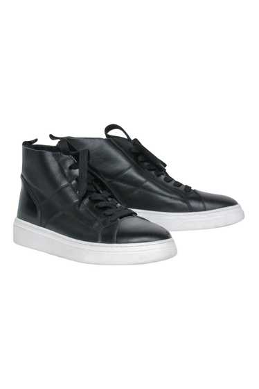 Hogan - Black Leather Lace-Up High Top Sneakers w/