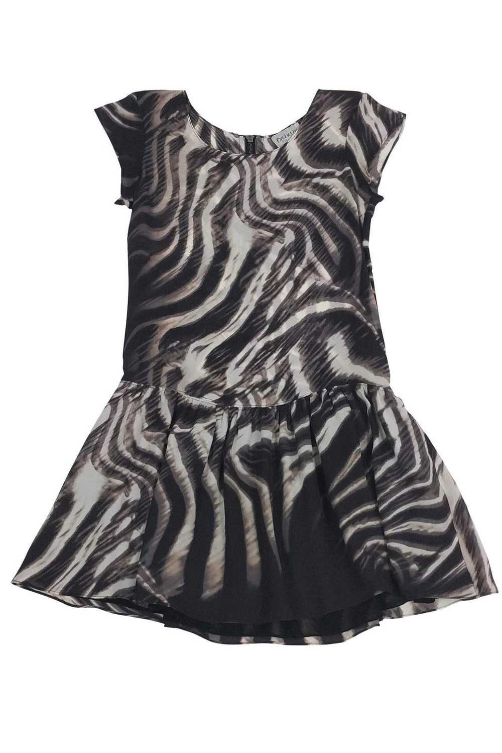 Intermix - Sheer Drop Waist Animal Print Dress Sz… - image 1