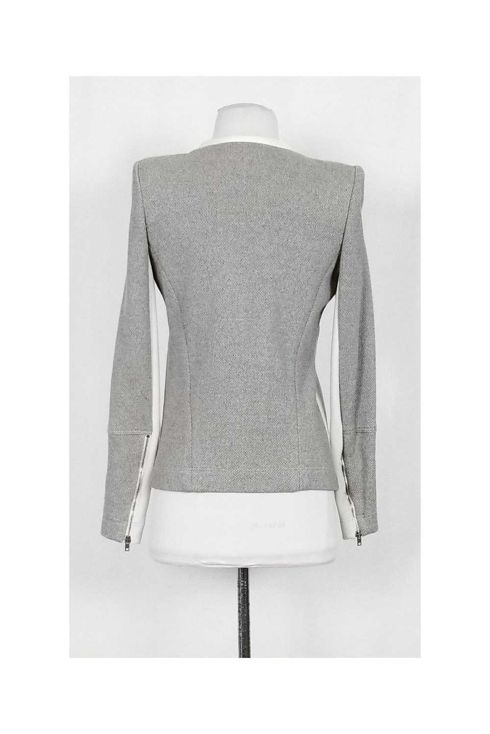 IRO - Grey Knit Jacket w/ Cream Trim Sz 8 - image 3