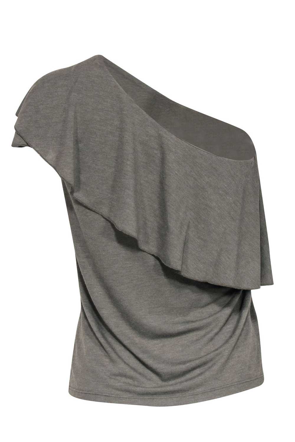 IRO - Olive One Shoulder Top w/ Ruffle Design Sz S - image 4