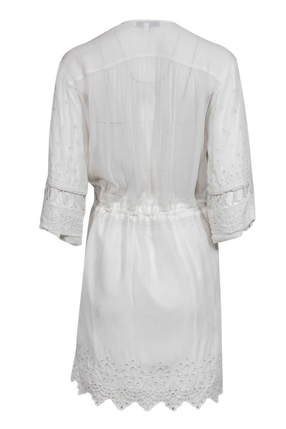 IRO - White Embroidered Eyelet Sheath Dress Sz 6 - image 3