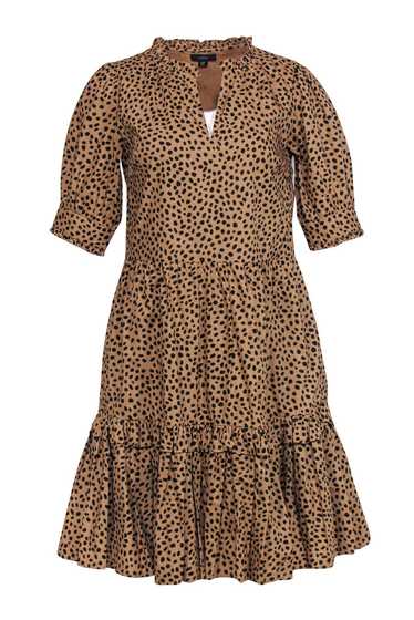 J.Crew - Cheetah Print Tiered Ruffle Cotton Midi D