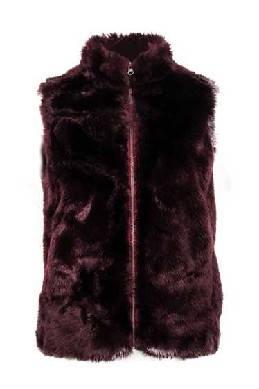 J.Crew - Maroon Faux Fur Zip-Up Vest Sz XS