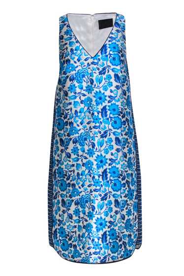 J.Crew Collection - Aqua & Cobalt Floral Motif Sil