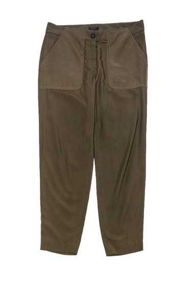 J.Crew Collection - Olive Green Pants w/ Leather P