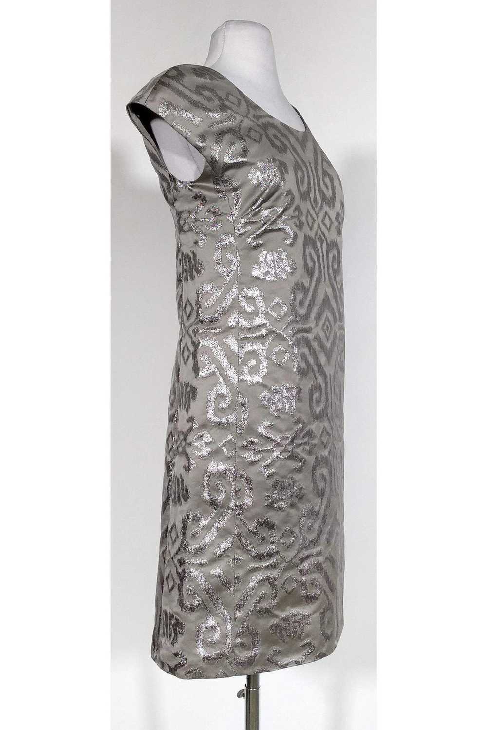 J.Crew Collection - Silver Patterned Dress Sz 0 - image 2