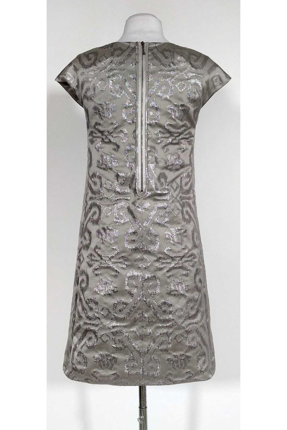 J.Crew Collection - Silver Patterned Dress Sz 0 - image 3