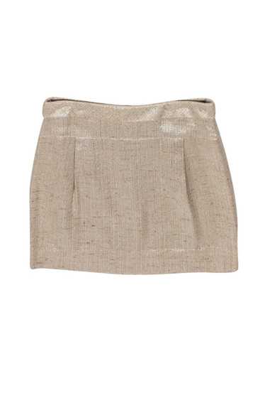 J.Crew Collection - Tan & Gold Tweed Miniskirt Sz 