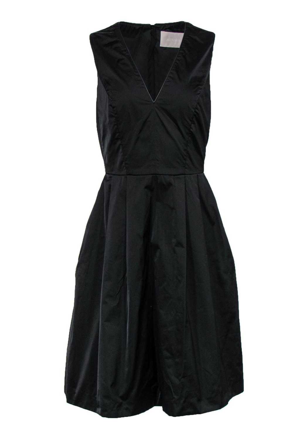 Jason Wu - Black A-Line Plunge Neckline Dress Sz 8 - image 1