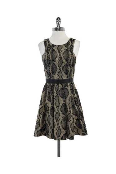 Jay Godfrey - Black & Tan Snakeskin Print Sleevel… - image 1