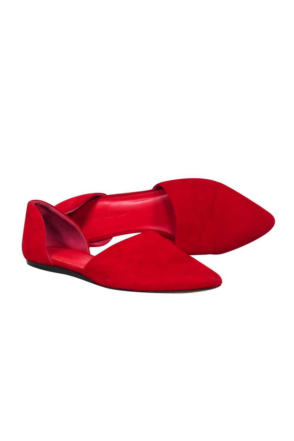 Jenni Kayne - Red Suede Pointed Toe Flats Sz 10 - image 1