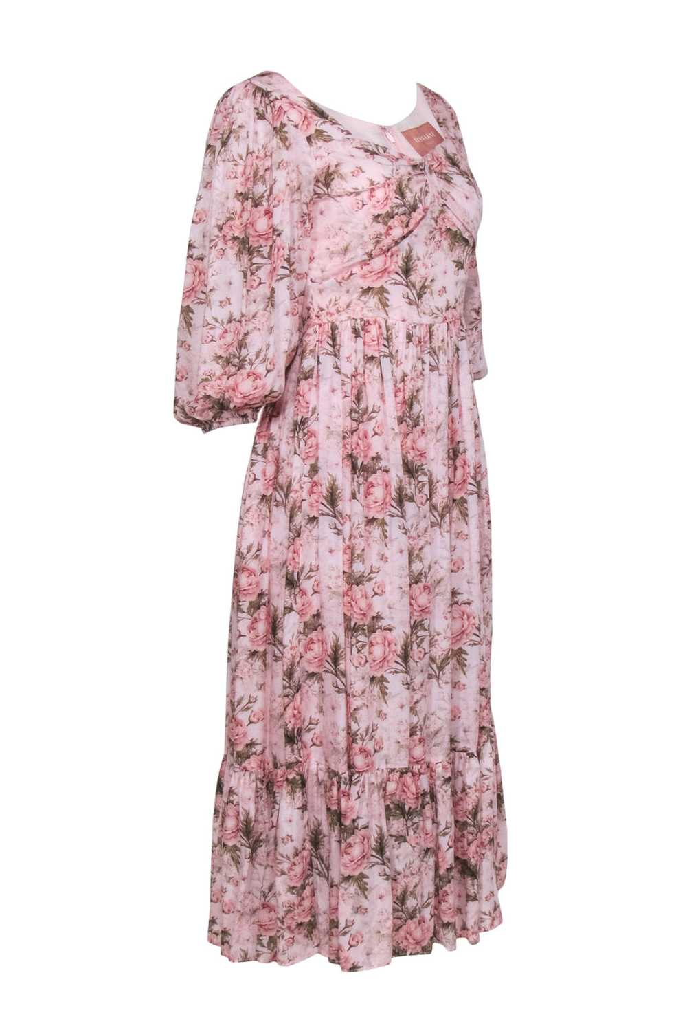 Jessakae - Pink Floral Print Maxi Dress w/Ruffle … - image 2