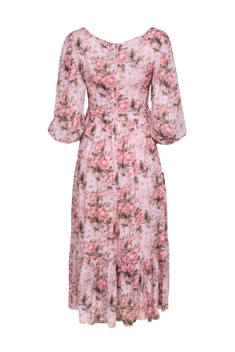 Jessakae - Pink Floral Print Maxi Dress w/Ruffle … - image 3