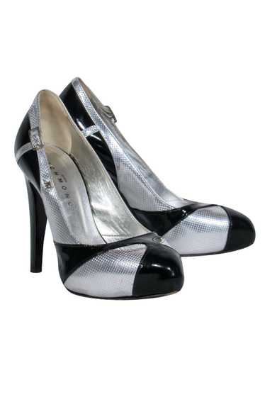 John Richmond - Metallic Silver & Black Patent Lea