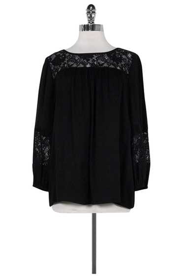 Joie - Black Lace Yoke Blouse Sz M