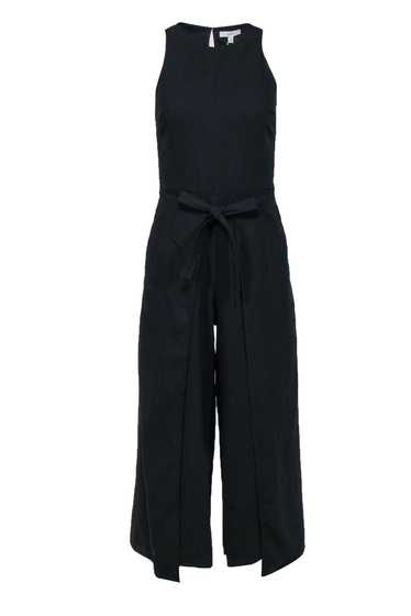 Joie - Black Wide-Leg Skirt-Style Tie Waist Jumpsu