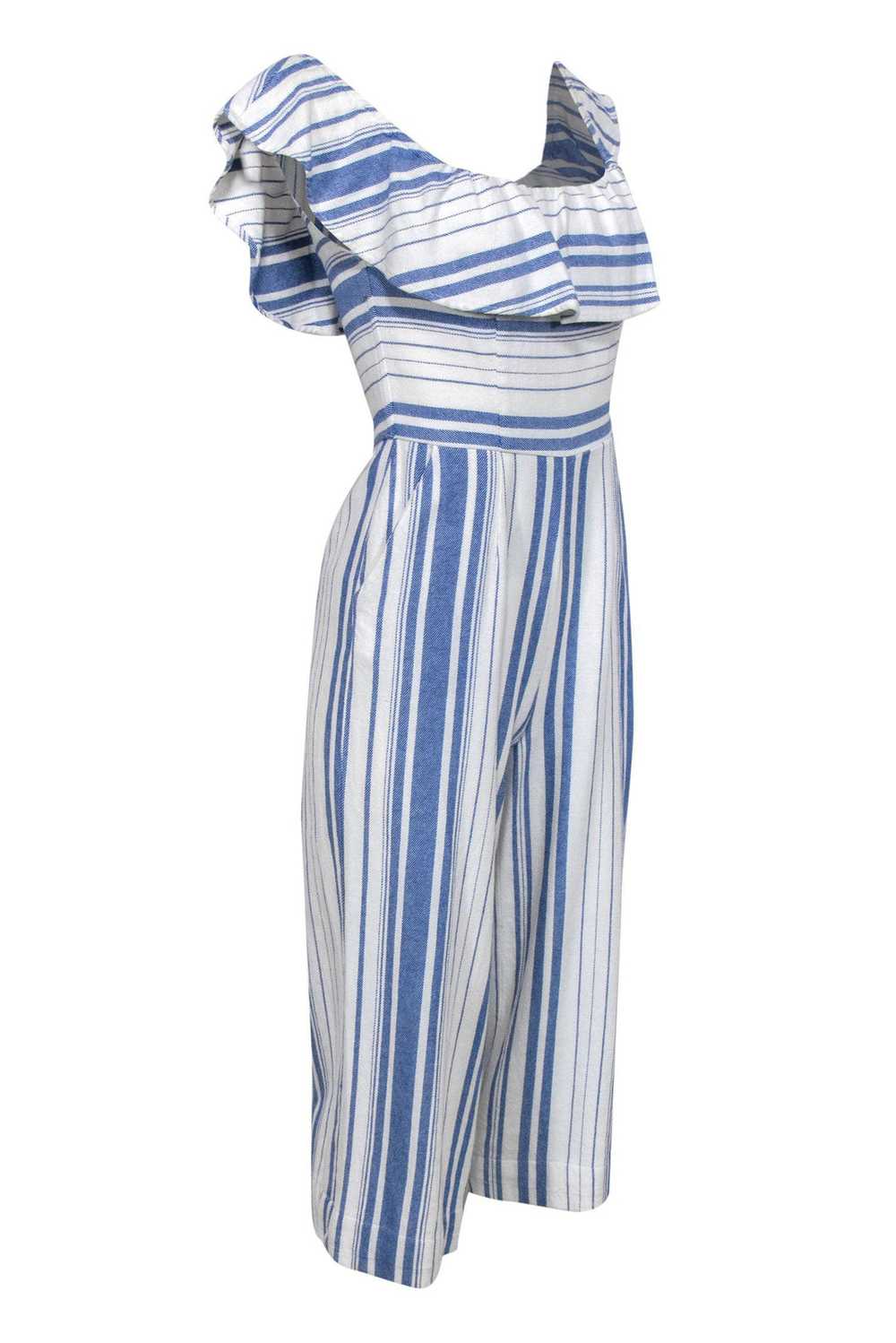 Joie - Blue & White Striped Sleeveless Wide Leg J… - image 2