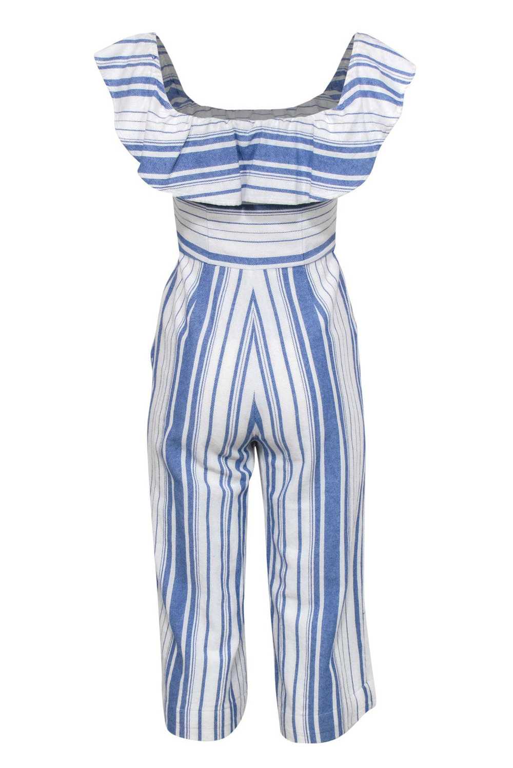 Joie - Blue & White Striped Sleeveless Wide Leg J… - image 3
