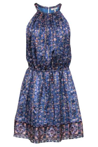 Joie - Blue, Pink & Grey Floral Print Dress w/ Met