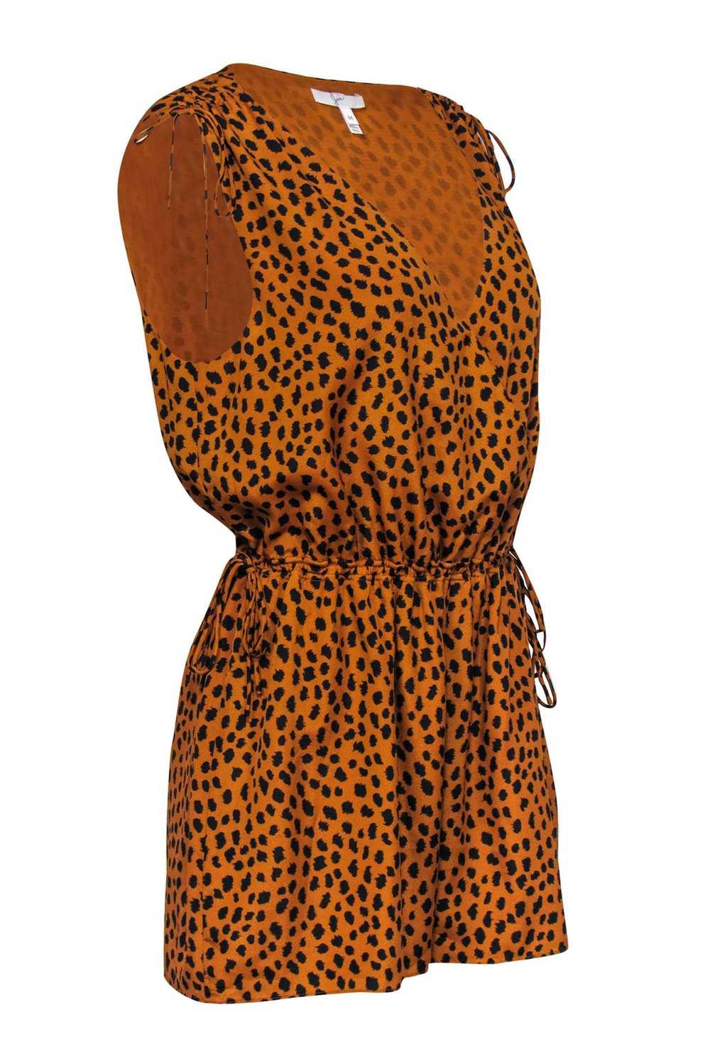 Joie - Dark Orange & Black Leopard Print Sleevele… - image 2