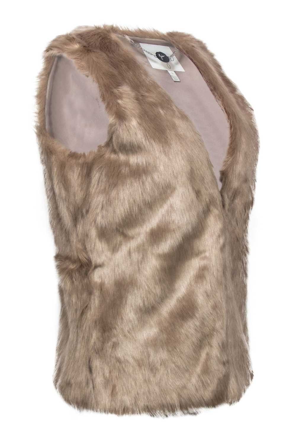 Joie - Tan Faux Fur Clasped Vest Sz S - image 2