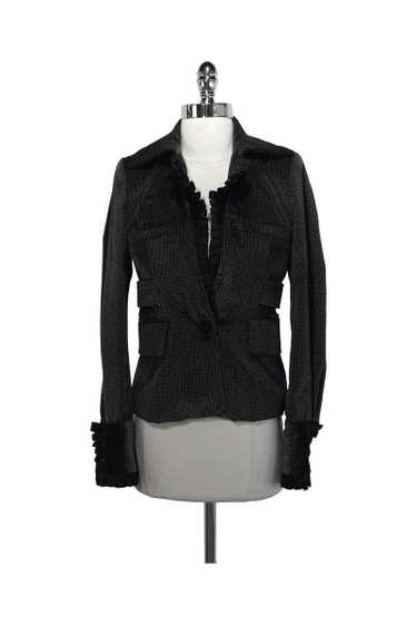 Just Cavalli - Black & Grey Cotton Ruffle Jacket … - image 1