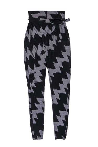 Just Cavalli - Black & Grey Geometric Knit Pants S