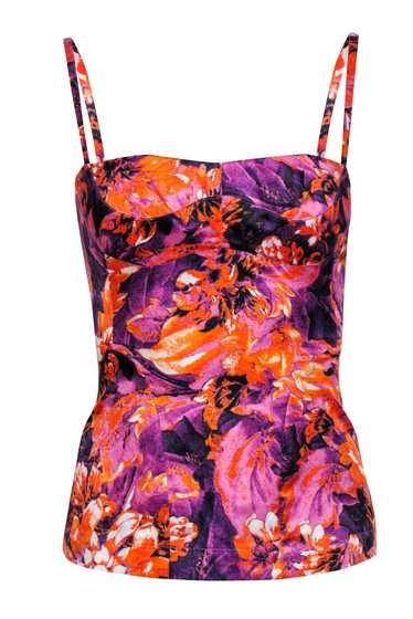 Just Cavalli - Purple & Orange Satin Floral Print 