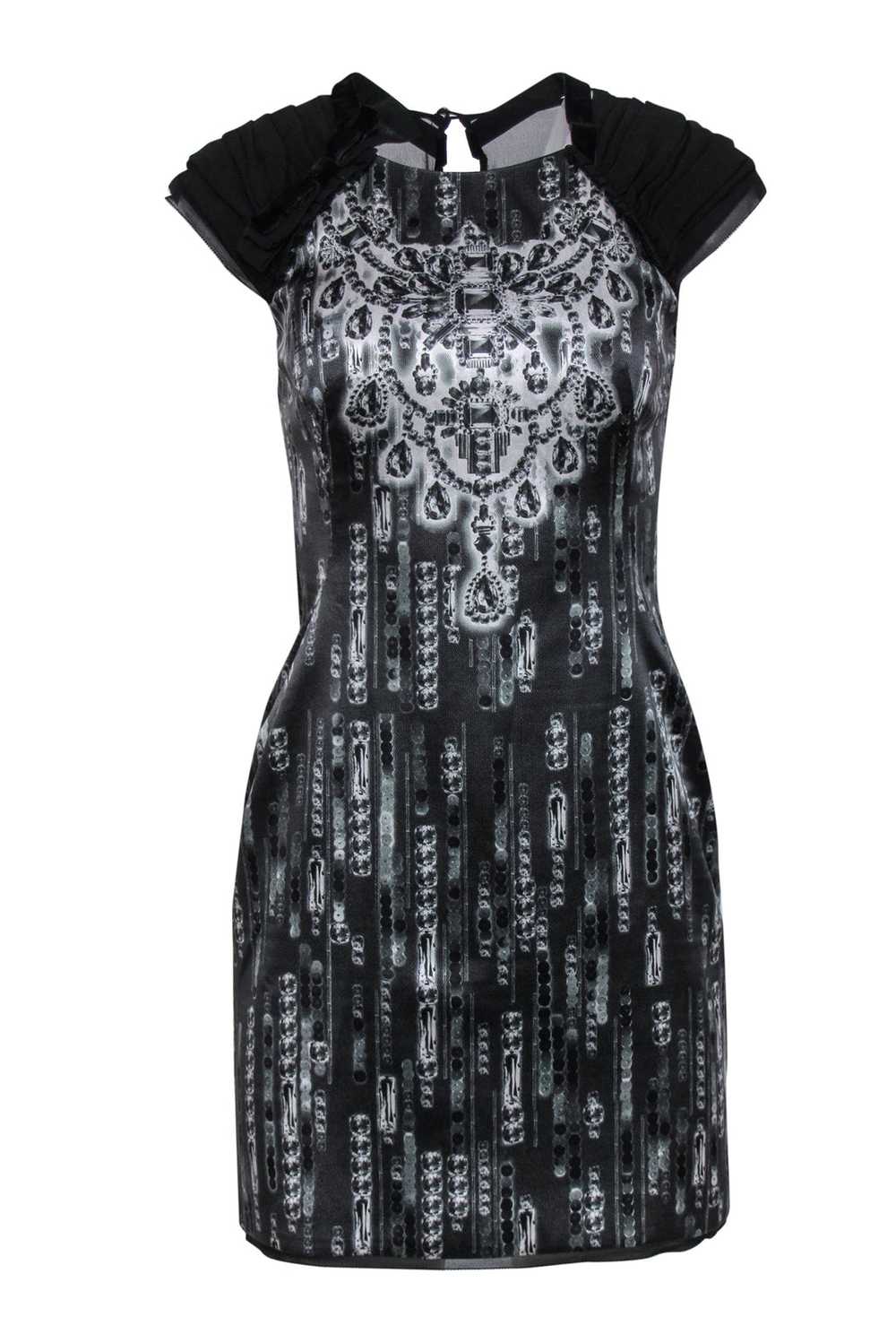 Karen Millen - Black Diamond Print Sheath Dress w… - image 1