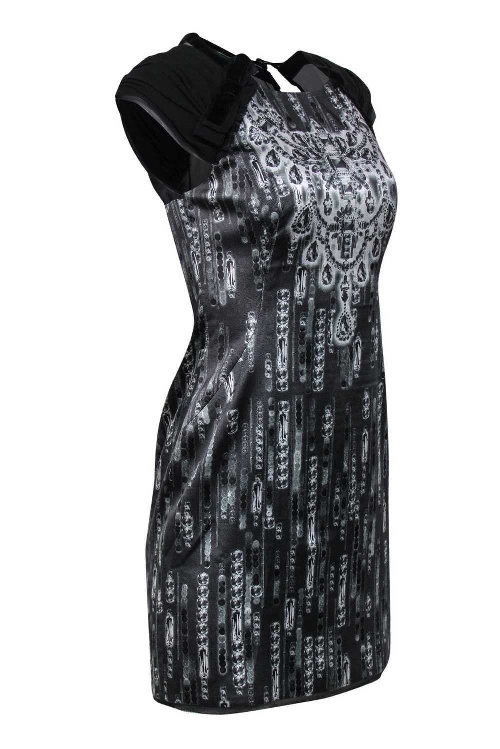 Karen Millen - Black Diamond Print Sheath Dress w… - image 2