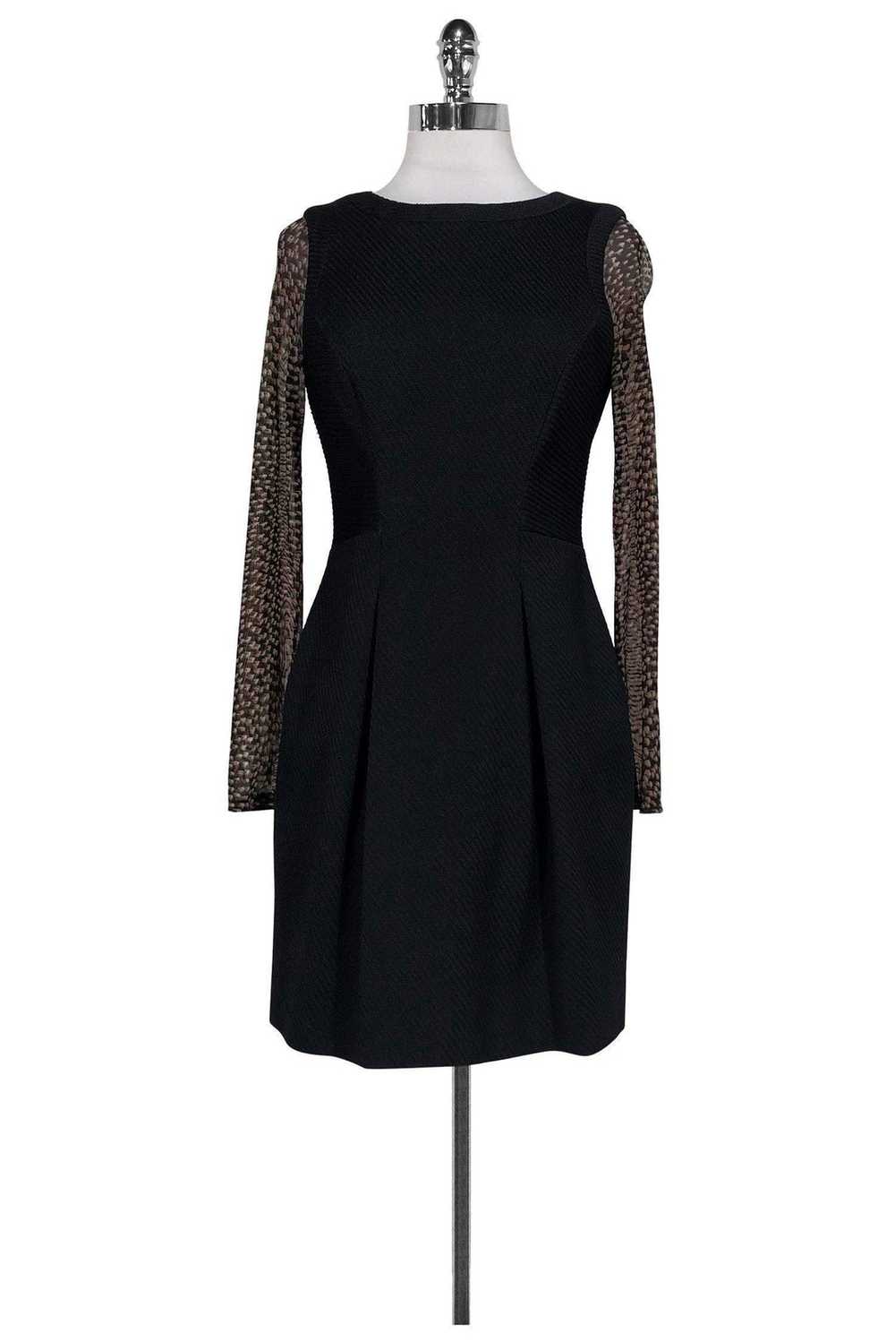 Karen Millen - Black Textured Pattern Sleeve Dres… - image 1