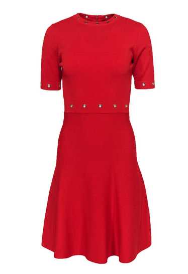Karen Millen - Red Knit Flared Dress w/ Grommets S