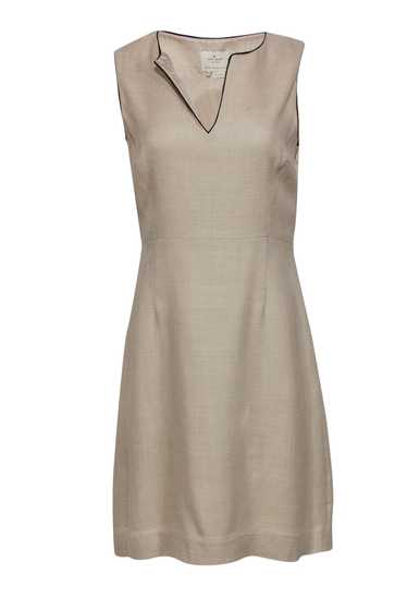 Kate Spade - Beige Woven A-Line Dress w/ Contrast… - image 1